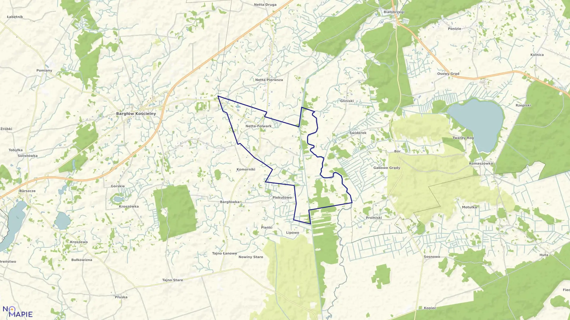 Mapa obrębu NETTA FOLWARK w gminie Augustów