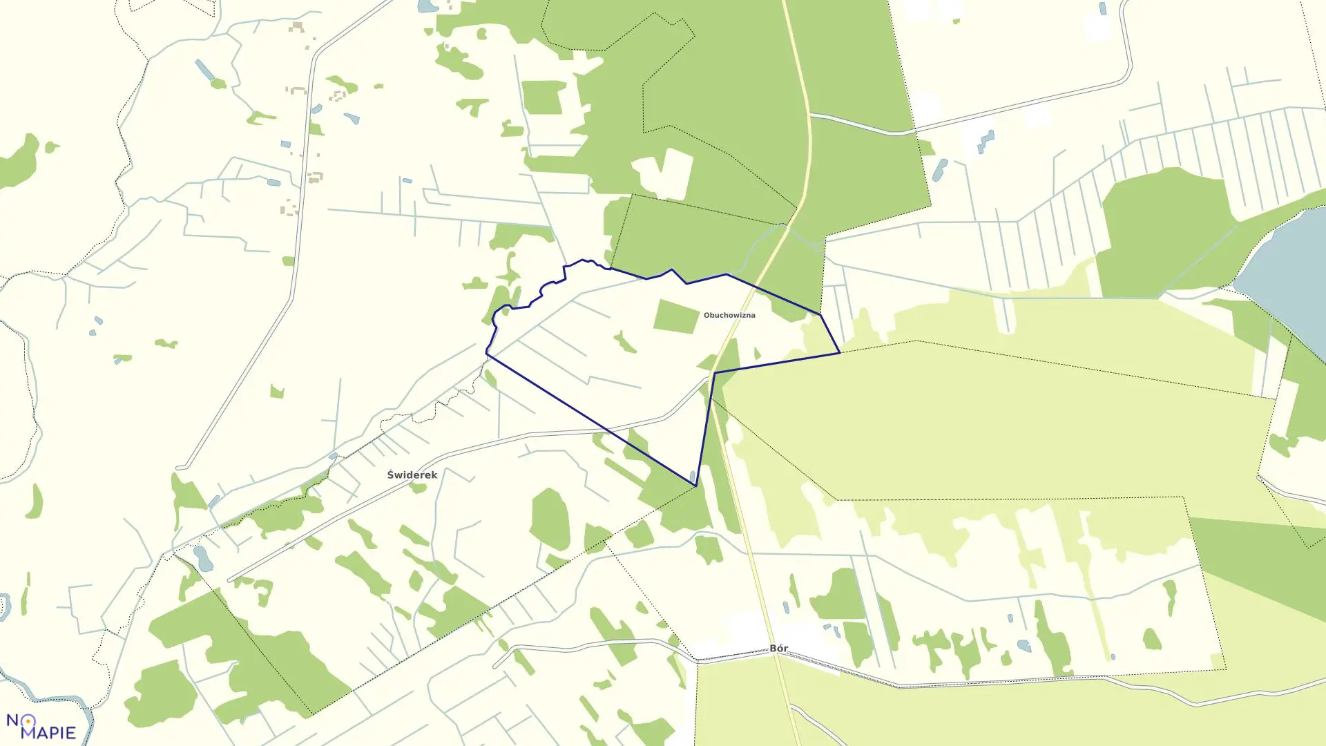 Mapa obrębu OBUCHOWIZNA w gminie Augustów