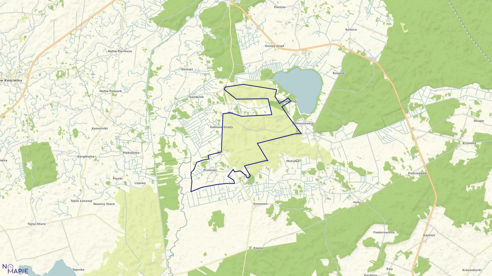 Mapa obrębu PROMISKI w gminie Augustów